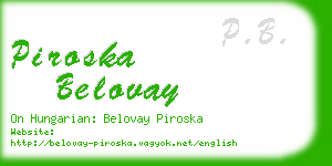 piroska belovay business card